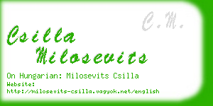 csilla milosevits business card